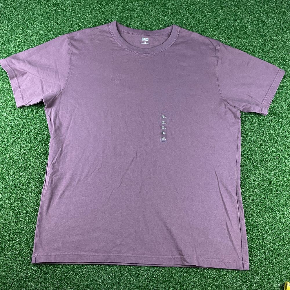 Y2K NWOT Uniqlo Purple Plain Short Sleeve Crew Neck T-Shirt Sz XL